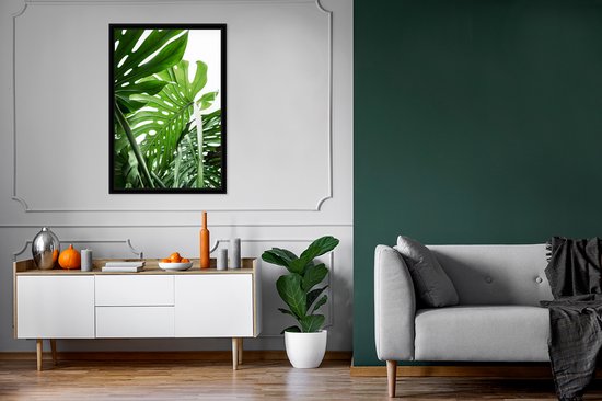 Cadre photo avec affiche - Plantes - Vert - Jungle - Nature - 80x120 cm - Cadre pour affiche
