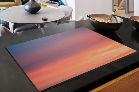 KitchenYeah® Inductie beschermer 85x52 cm - Zon - Lucht - Wolken - Roze - Kookplaataccessoires - Afdekplaat voor kookplaat - Inductiebeschermer - Inductiemat - Inductieplaat mat