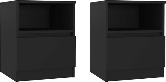 vidaXL-Nachtkastjes-2-st-40x40x50-cm-bewerkt-hout-zwart
