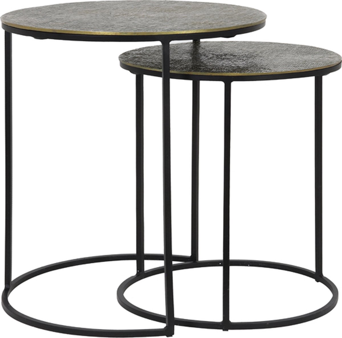 Bijzettafel RENGO - Ø49x52cm - Brons - Set van 2