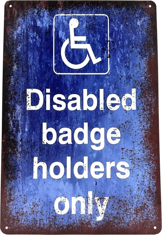 Mancave Decoratie Wanddecoratie Metaalbord Disabled Badge Holders