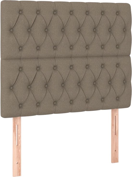 Tête de lit LED vidaXL - 90 x 7 x 118/128 cm - Tissu - Taupe - Lampe LED - Oreiller - Confort de couchage - Coin lecture