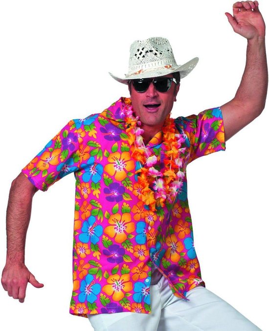 Party Hawaii Shirt Heren Oranje - XL