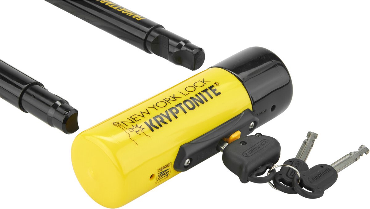 Kryptonite New York Fahgettaboudit Mini Beugelslot S cooter – ART-4 – Motor, Scooter, Elektrische Fietsen – 215,3 x 8,3 cm – Geel thumbnail 2
