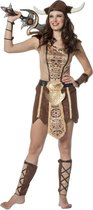 Wilbers - Piraat & Viking Kostuum - Viking Dame Apostra - Vrouw - bruin - Maat 36 - Carnavalskleding - Verkleedkleding