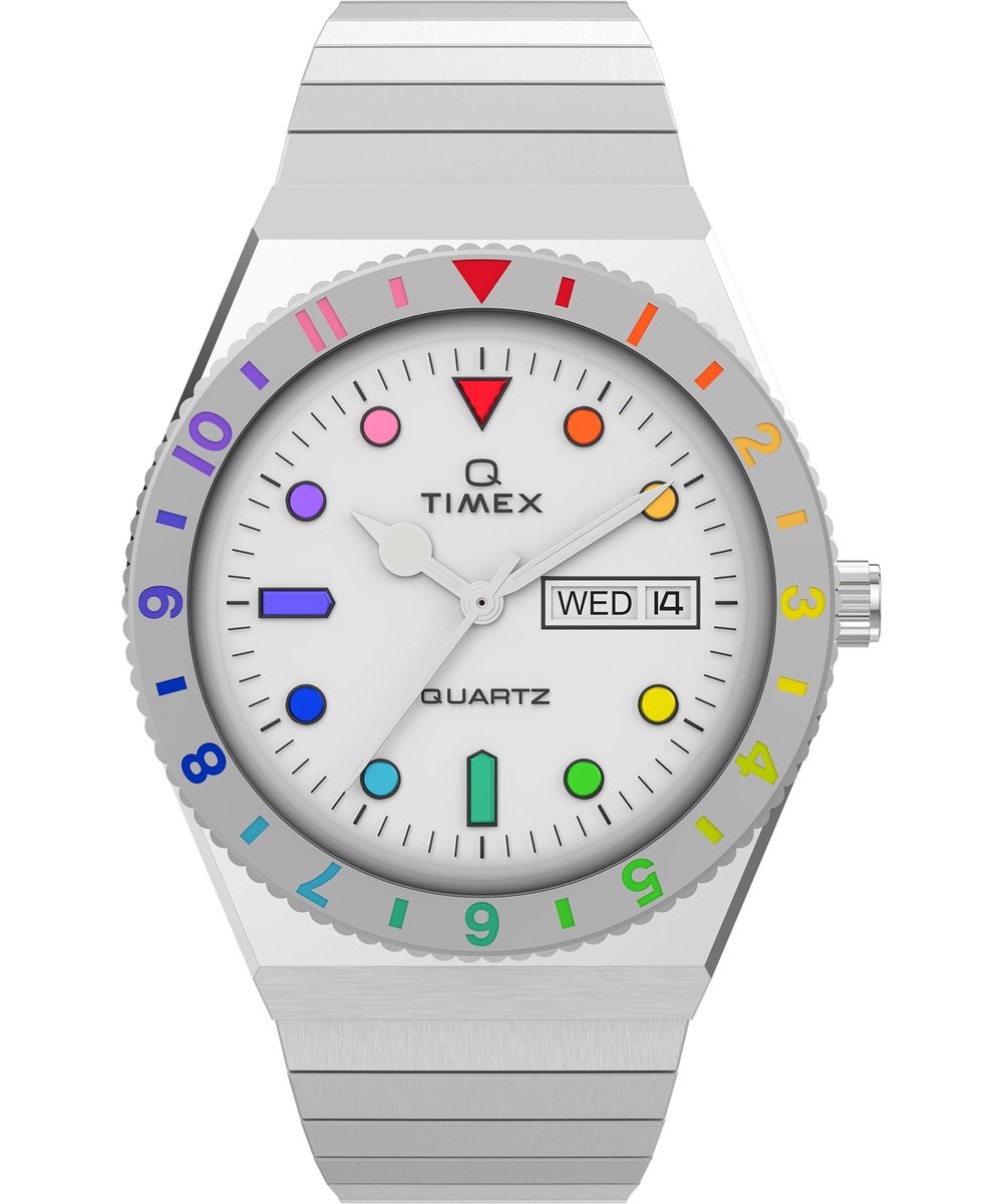 Timex Q Timex Rainbow TW2V66000 Horloge - Staal - Zilverkleurig - Ø 36 mm