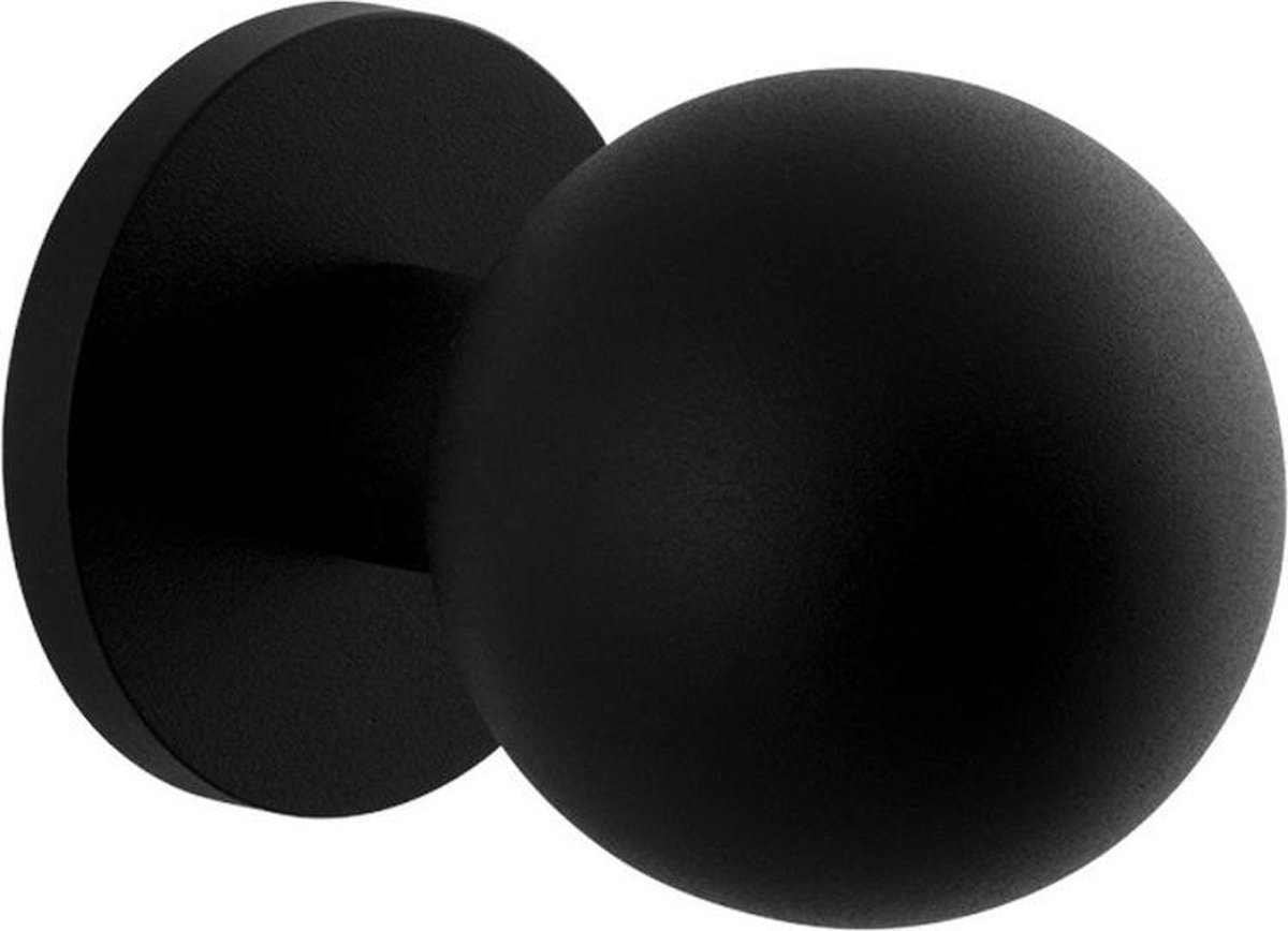 GPF8823.61 zwart kogel voordeurknop 70mm op rozet 70mm