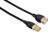 Hama USB Extension Cable, A-Plug - A-Socket, 1.8 m, black, 1,8 m, USB A, USB A, Noir