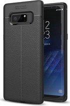 Samsung Galaxy Note 8 Hoesje TPU Met Leren Textuur Zwart