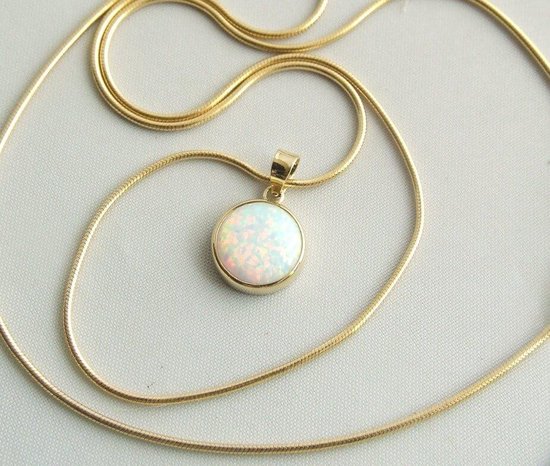 Gouden collier met opaal hanger | bol.com