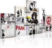 Schilderij - Street Crimes: Banksy Art , 5 luik