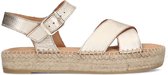 Manfield - Dames - Gouden metallic sandalen met touwzool - Maat 38