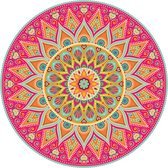 Vloerkleed vinyl rond | Mandala koraal