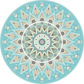 Vloerkleed vinyl rond | Mandala aqua | 150 cm Rond