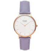 Cosa Vittoria Roségoud Paars Small quartz  paars - leder band 3 ATM (handen wassen)