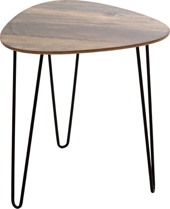 Bijzettafel Tafel Bijzettafeltje Massief Kernbeuken Natuurlijk ''Colonia'' 60x40x40cm Hoog