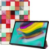 Samsung Galaxy Tab S5e hoes - Tri-Fold Book Case - Blocks