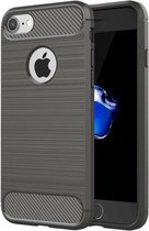 Geborstelde TPU Cover - iPhone 7 Plus / 8 Plus - Grijs