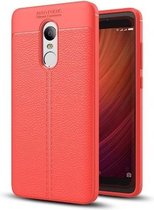 Litchi TPU Case - Hoesje geschikt voor Xiaomi Redmi Note 4 / Note 4X - Rood