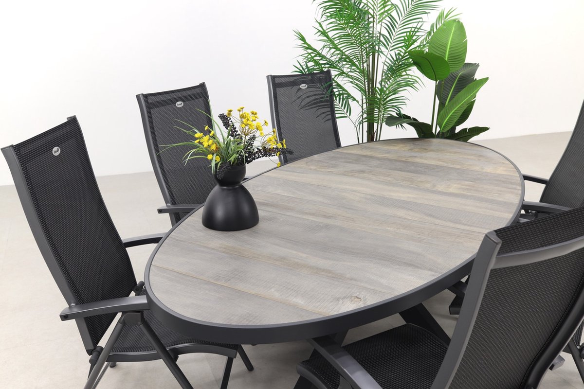 Hartman Salvatore/Silva salon de jardin ovale aspect bois 240x115 cm