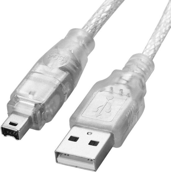 USB 2.0 Male naar Firewire iEEE 1394 4pins mannelijke iLink
