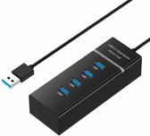 4-poorts USB 3.0 Hub Splitter met LED, Super Speed ​​5 Gbps, BYL-P104 (zwart)