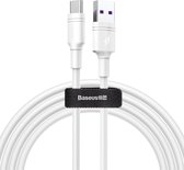 Baseus CATSH-C02 5A USB naar USB-C / Type-C dubbele lus Snelle laadkabel, kabellengte: 2 m (wit)