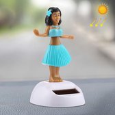 Zonne-energie Bobble Head dansen speelgoed auto decoratie Ornament schattig Hula prinses (blauw)