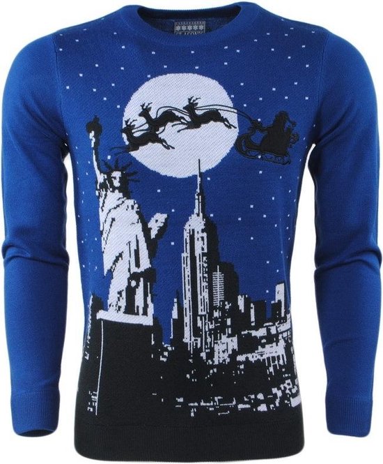 Aottori kersttrui voor vrouwen en mannen, lange mouw, gebreide kersttrui, uniseks, grappige rendier truien, bijpassende familie, koppel, winter trui, bovenkleding, M