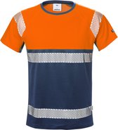 Fristads Hi Vis T-Shirt Klasse 1 7518 Thv - Hi-Vis oranje/marineblauw - S