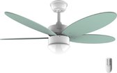 Cecotec 05878, Huishoudelijke ventilator met bladen, Groen, Wit, Plafond, Knoppen, Draadloos, 8 uur, DC