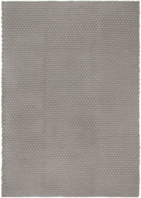 vidaXL - Vloerkleed - rechthoekig - 180x250 - cm - katoen - grijs