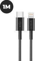 USB C Lightning Kabel - Apple Lightning naar USB C - 1 Meter Fast Charging Kabel iPhone - Zwart