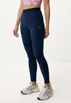 Sport Legging With Contrast Fabric Dames - Navy - Maat XL
