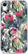 Casetastic Apple iPhone XR Hoesje - Softcover Hoesje met Design - Painted Protea Print
