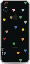 Casetastic Softcover Apple iPhone X - Pin Point Hearts Transparent