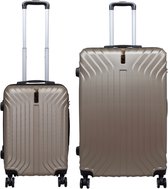 Kofferset 2 delig - Reiskoffers met TSA slot en op wielen - Palma - Goud - S + L - Travelsuitcase