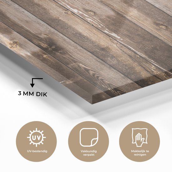 MuchoWow® Peinture sur Verre - Planches - Bois - Wood - 30x20 cm - Peintures sur Verre Acrylique - Photo sur Glas