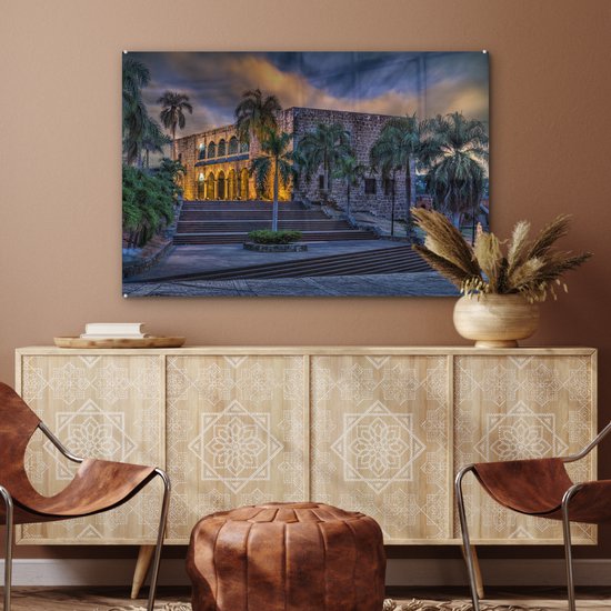Un ancien monument à Saint-Domingue en tant que capitale de la République dominicaine Plexiglas 120x80 cm - Tirage photo sur Glas (décoration murale en plexiglas)