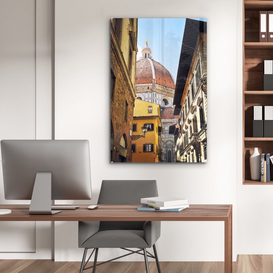 MuchoWow® Peinture sur Verre - Florence - Rue - Dôme - 80x120 cm - Peintures sur Verre Peintures - Photo sur Glas