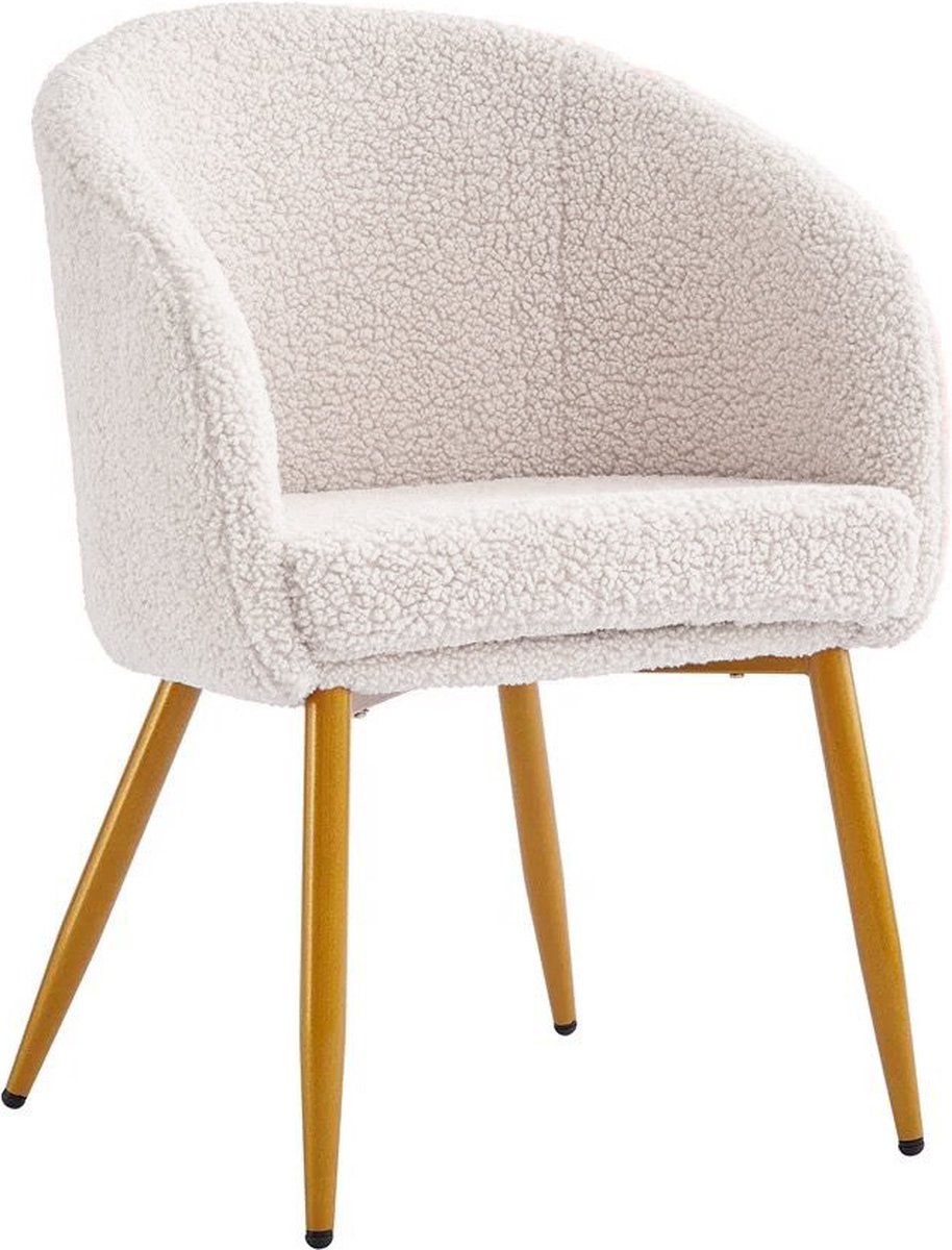 Colenis Teddy Eetkamerstoel Set Van 4 Cream Design Gouden Colenis Teddy Eetkamerstoel Set Van 4 Cream Design Gouden