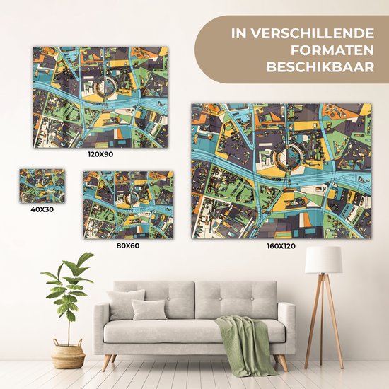 MuchoWow® Peinture sur verre 160x120 cm - Peinture sur verre acrylique - Illustration de la ville de Berlin - Photo sur verre - Peintures