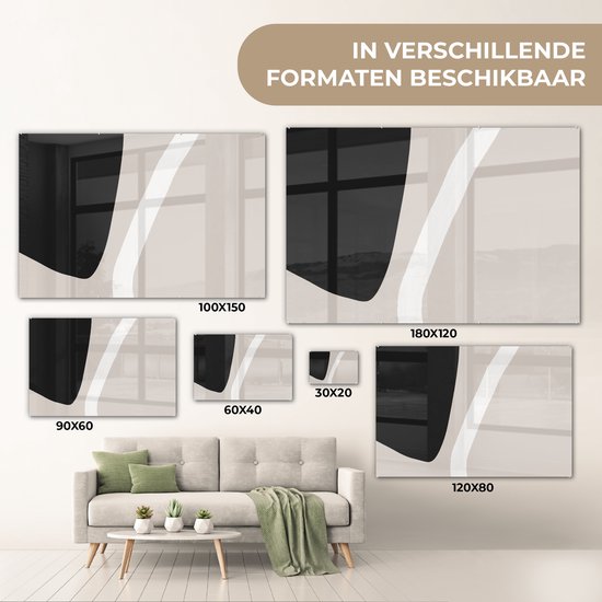 MuchoWow® Peinture sur verre 150x100 cm - Peinture sur verre acrylique - Pastel - Minimalisme - Formes - Photo sur verre - Peintures
