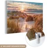 Peinture sur verre - Plaque acrylique - Plage - Mer - Dune - Photo sur verre - Peinture sur verre - Décoration murale - 60x40 cm - Verre acrylique - Peintures de salon