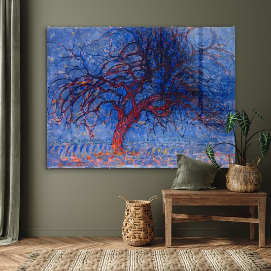 Peinture sur Verre - Arbre Rouge - Piet Mondrian - 160x120 cm - Peintures sur Verre Peintures - Photo sur Glas