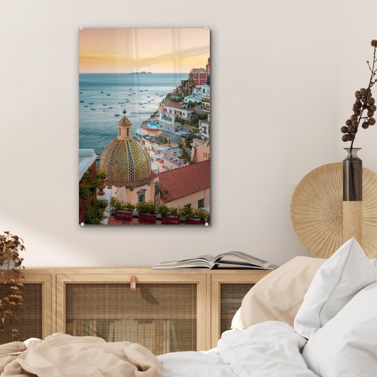 Peinture sur Verre - Italie - Mer - Maisons - 40x60 cm - Peintures sur Verre Peintures - Photo sur Glas