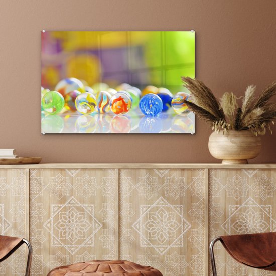 MuchoWow® Peinture sur verre 60x40 cm - Peinture sur verre acrylique - Billes - Glas - Motifs - Photo sur verre - Peintures