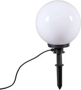 QAZQA Ball Spike - Moderne Priklamp | Prikspot buitenlamp - 1 lichts - Ø 300 mm - Wit - Buitenverlichting