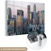 MuchoWow® Glasschilderij 90x60 cm - Schilderij acrylglas - Stad - Los Angeles - Amerika - Foto op glas - Schilderijen