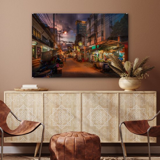 Peinture sur verre - Rue au crépuscule - 90x60 cm - Peintures sur Verre Peintures - Photo sur Glas